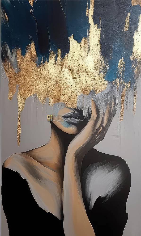 Apstraktni portret žene – Tamno zlato