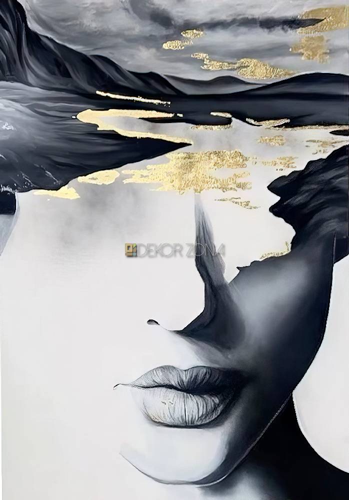 Apstraktni portret žene – Crno-bele senke