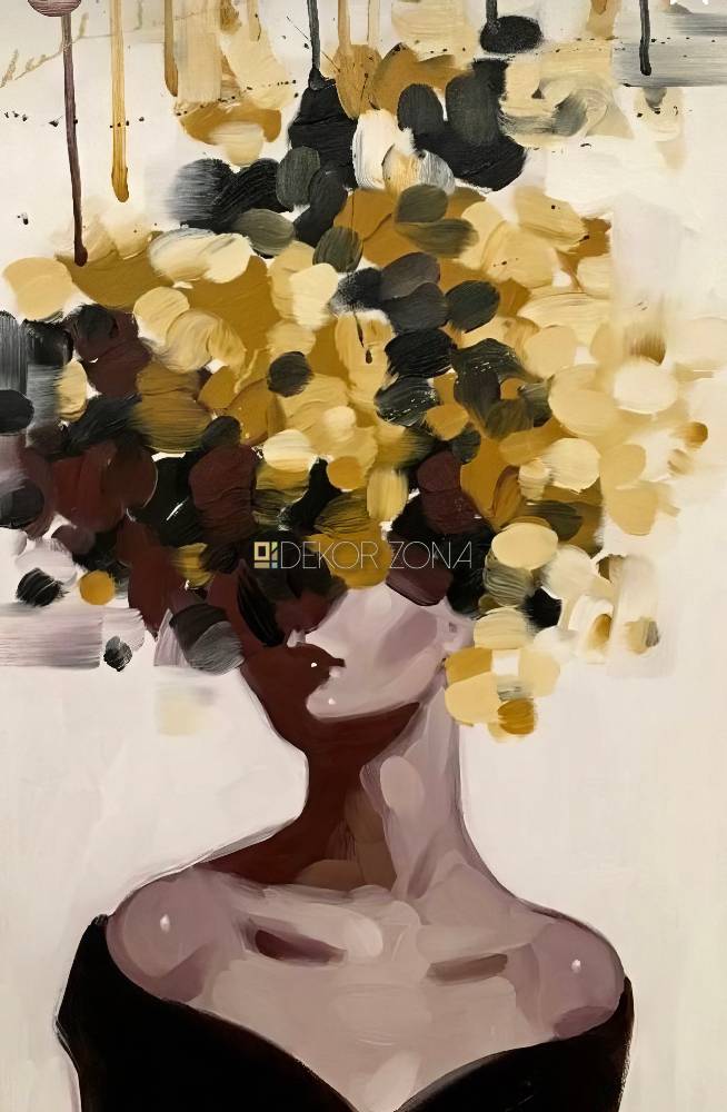 Apstraktni portret žene – Žuti akcenat