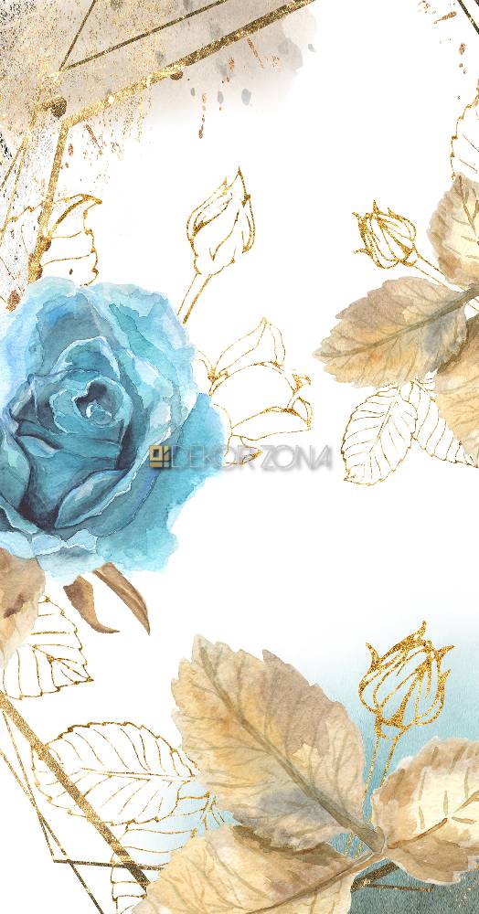 Plava ruža – Apstraktni cvetni motiv