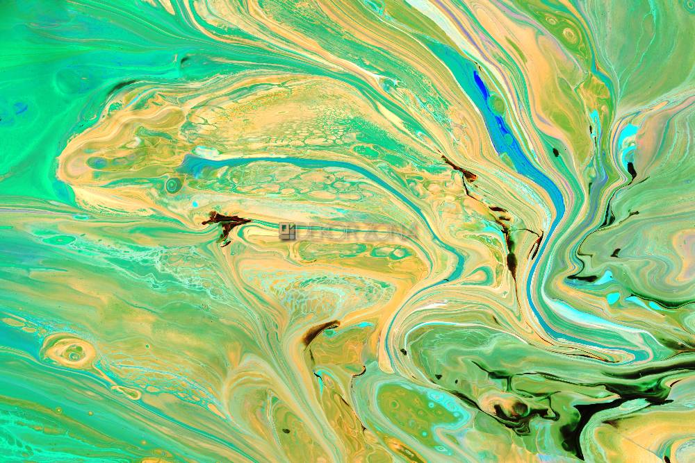 Apstrakcija – Zelena fluid kompozicija