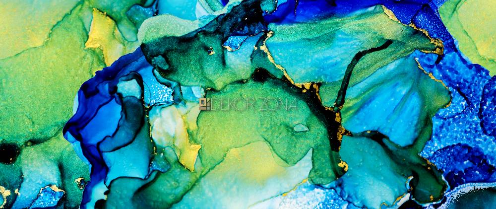 Apstrakcija – Alkohol ink plavi kontrast