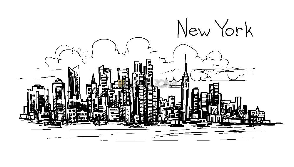 New York skyline – Crno-beli grad